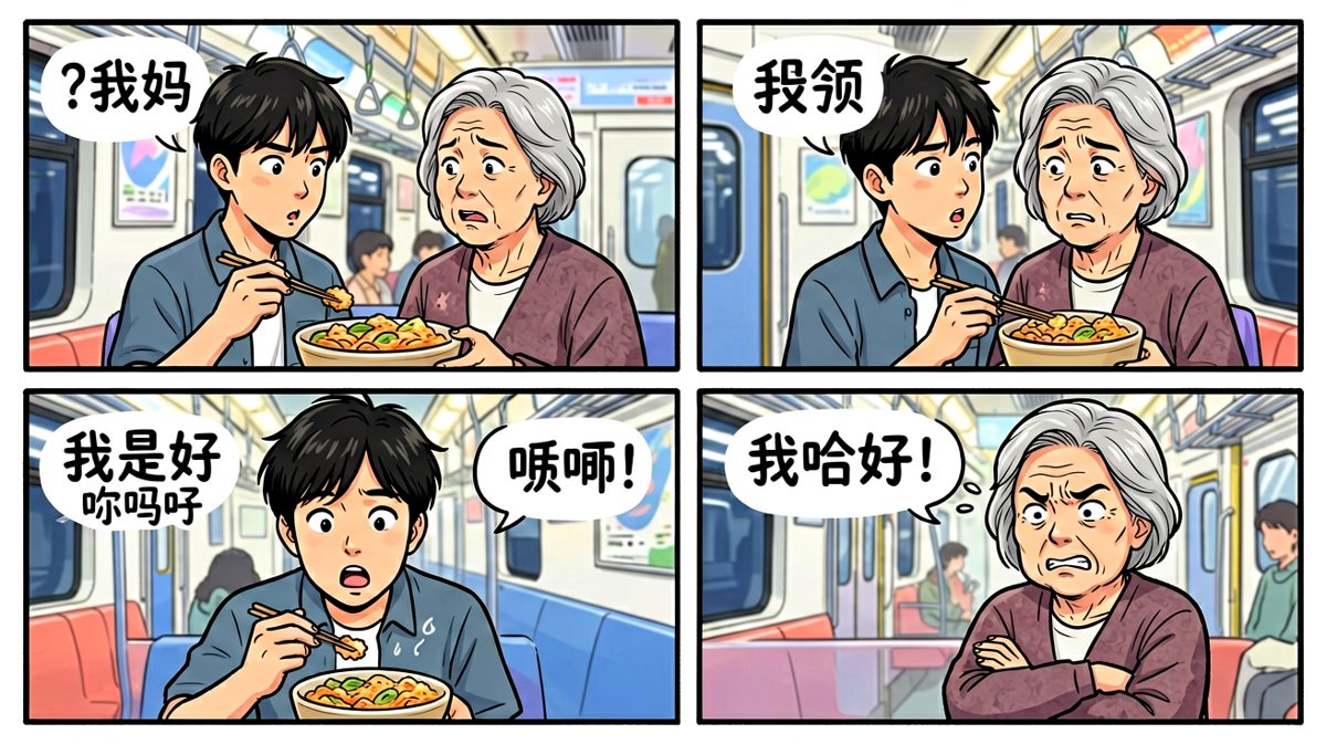 年轻人终于发现了，委屈地问：姐你瞅啥？