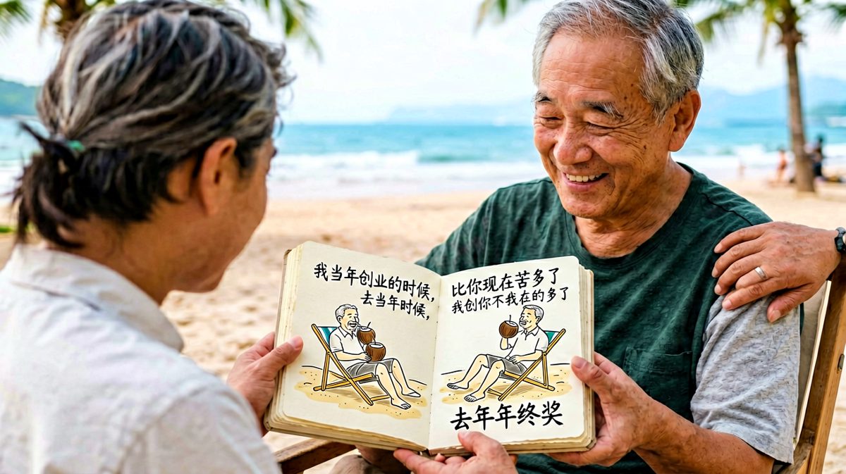 老板：我当年比你还苦！员工：是的，所以去年年终奖您也按'苦'的标准发了？