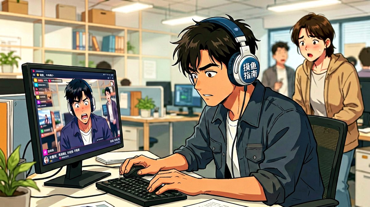 只要我戴耳机够紧，老板就听不到我在笑