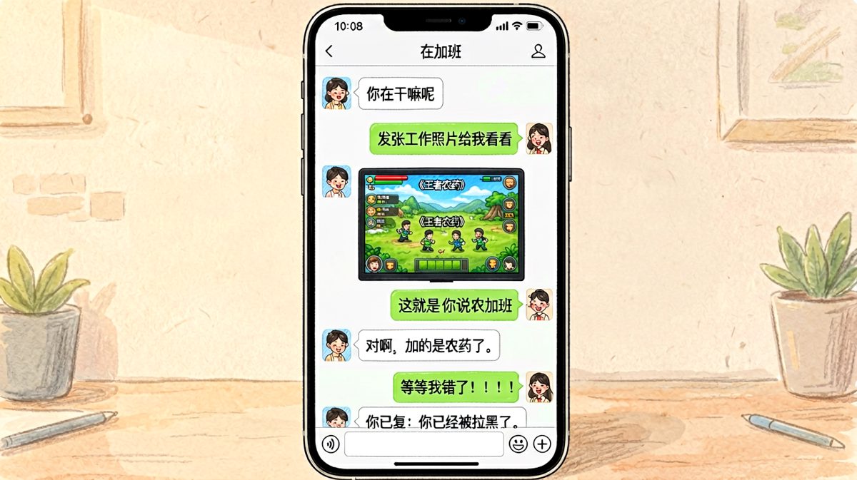 谎称加班打游戏被当场抓获，结局令人舒适