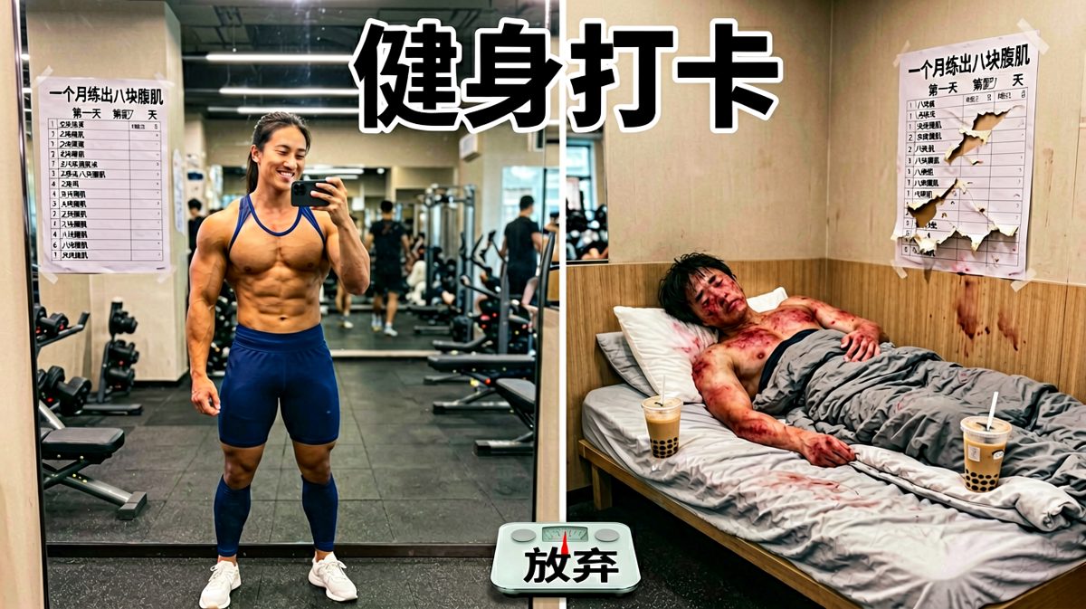 健身第一天：我要蜕变！健身第三天：奶茶真香