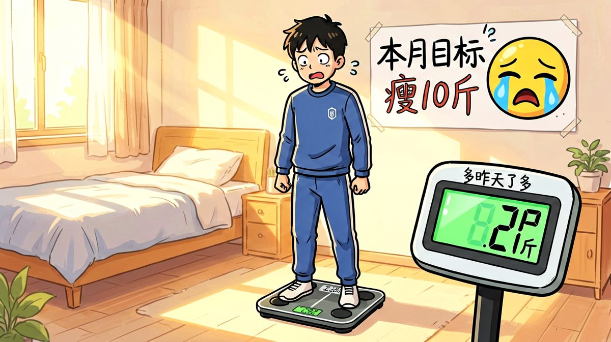 看到体重的瞬间，梦想破灭了。