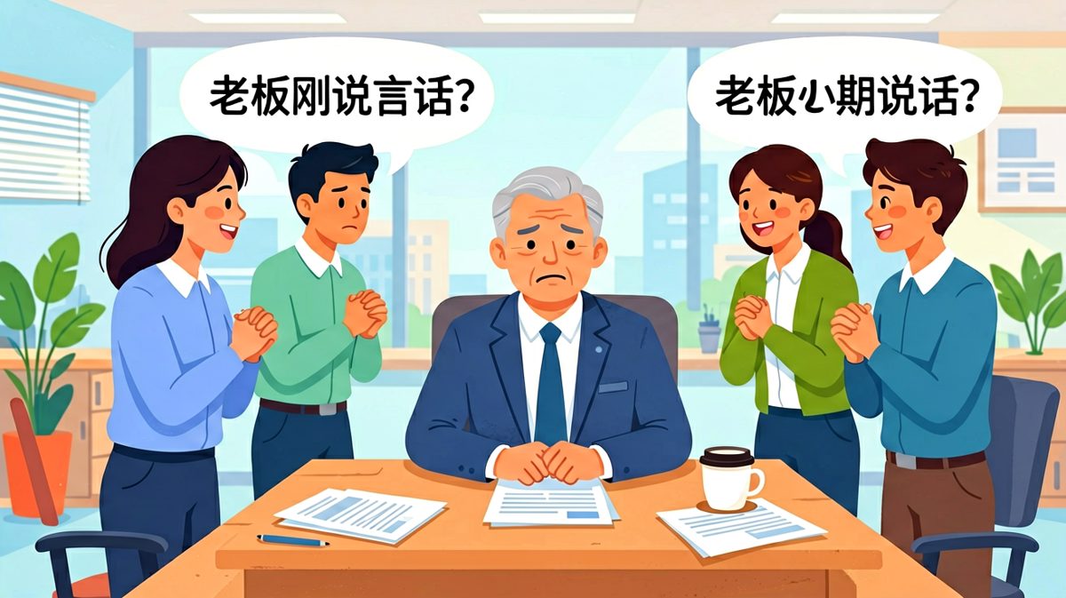老板：公司决定给你加薪，员工：真的吗！老板：嗯，加的是名分，以后叫你'资深初级员工'