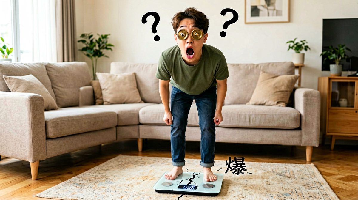 站上去的瞬间，体重秤选择了'罢工'