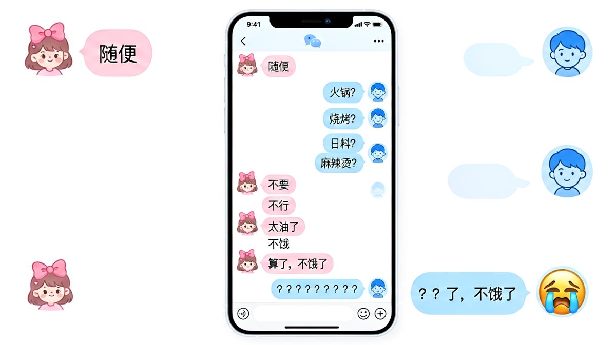 问吃什么是送命题，'随便'是最难回的三个字