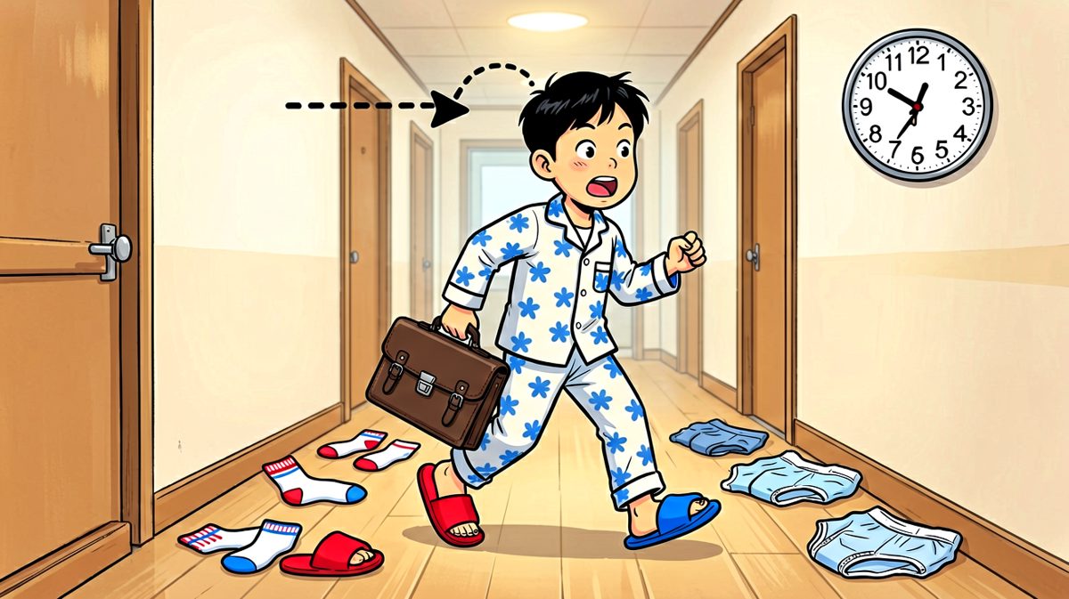 时间紧迫，小明以混乱的姿势冲刺出门