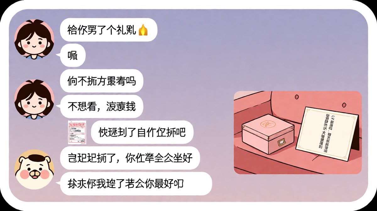 女生嘴上说着'浪费钱'，直到看到男友偷偷买的LV包包，态度180度大转弯。