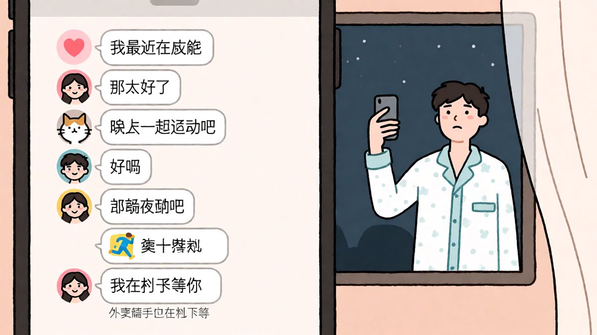 女生说要减肥，男生表面附和，转身却点了一份炸鸡外卖，还在等骑手配送。
