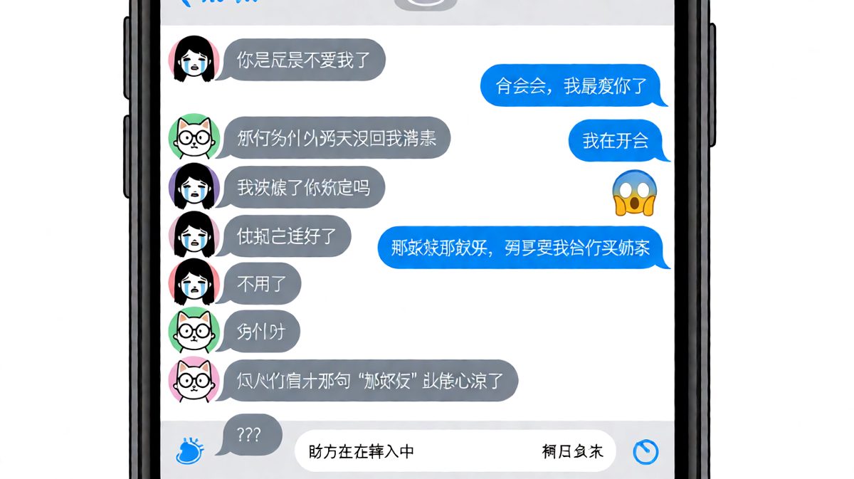 男生试图用奶茶化解危机，却不知道女生真正在意的是那一瞬间被忽视的绝望。