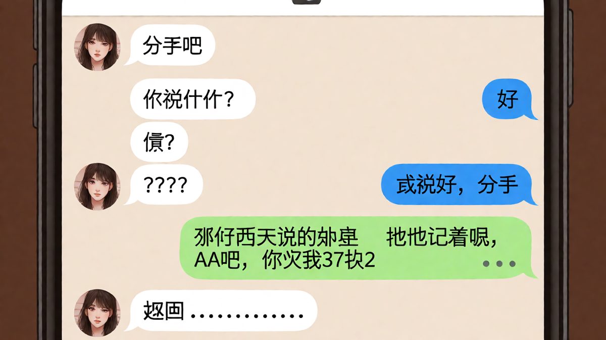 「你欠我37块2」——分手也要算清楚的小气男友