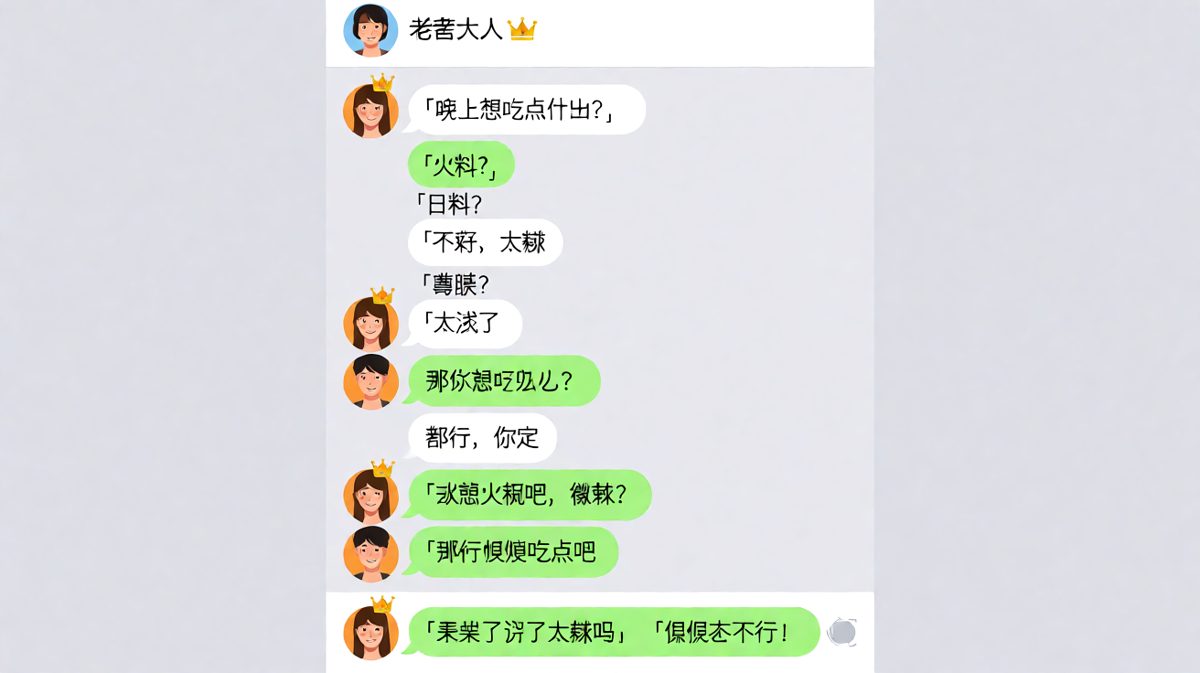 「随便」是情侣对话中最危险的词汇