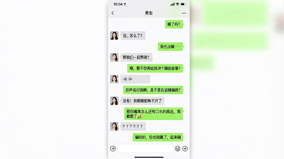 两人都困得不行还互掐，最后女生一句话把男生弄崩溃。