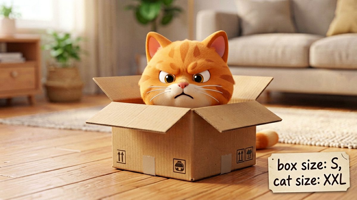 猫：只要我够努力，箱子就会变大。