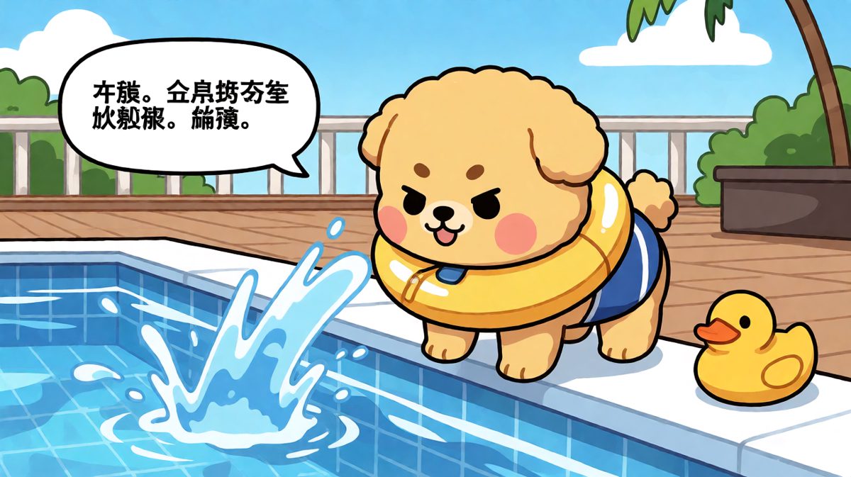 狗生第一次游泳：这水怎么这么凉！