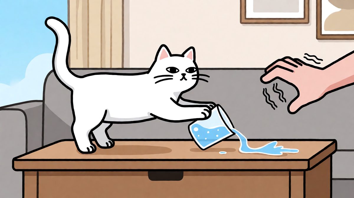 猫：不是我打的，是地球引力先动的手。