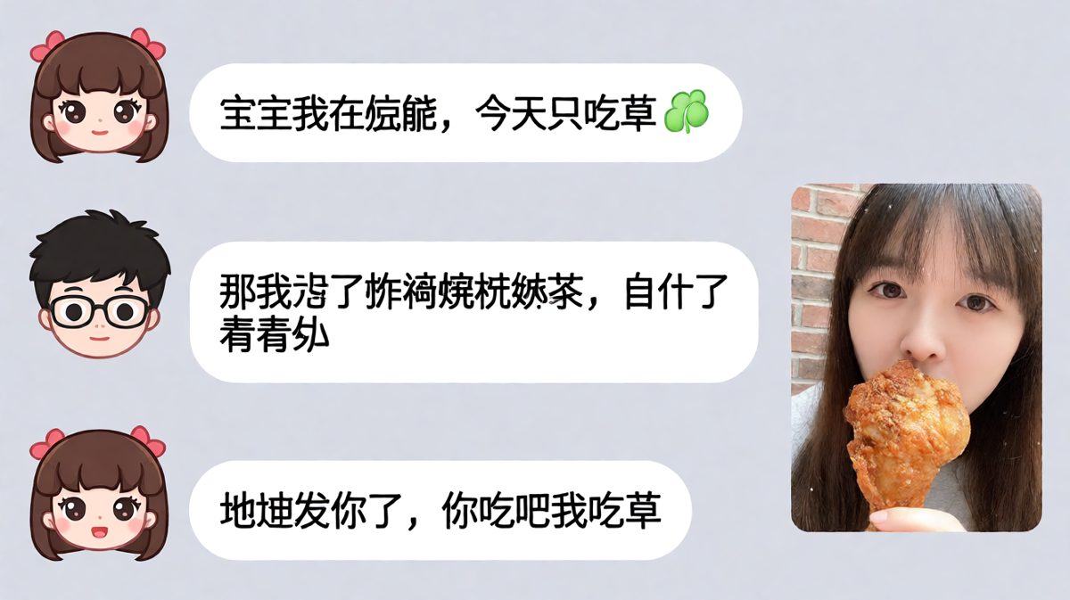 嘴上说减肥，身体却很诚实地让对象帮忙扫尾