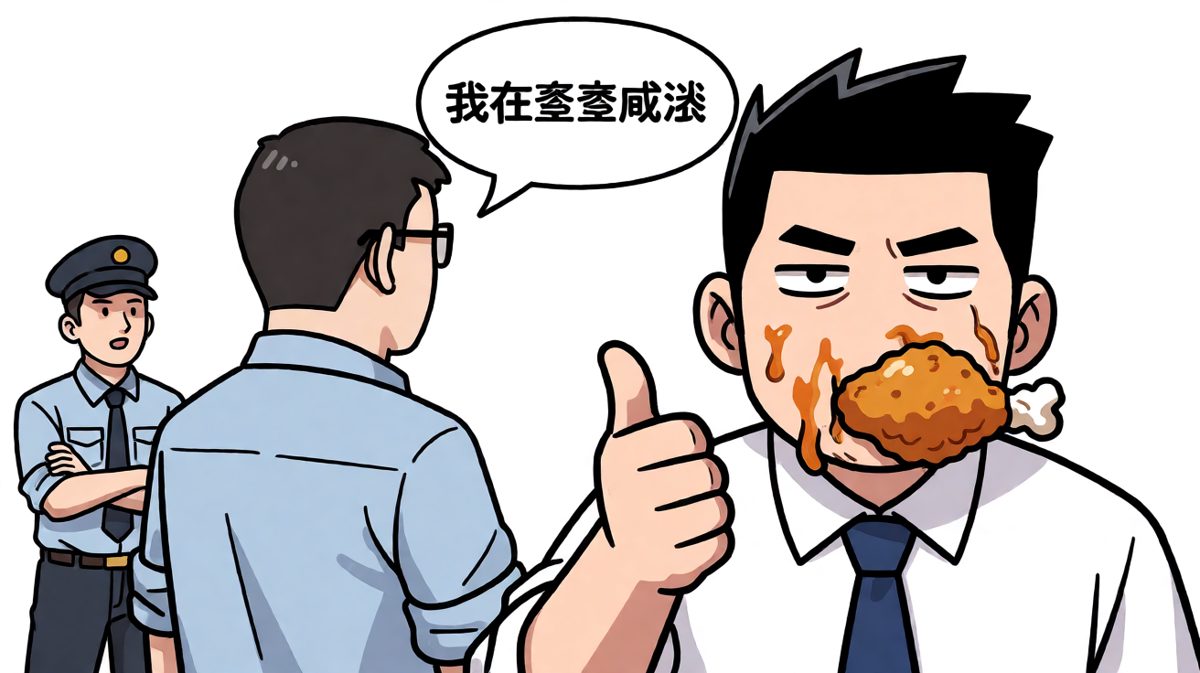 同事：你在干嘛？ 主角：我在尝尝咸淡……