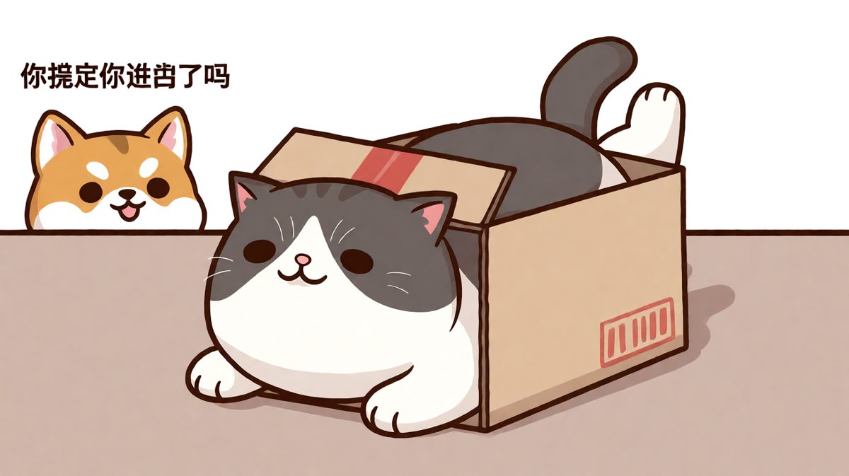 猫：只要我够扁，箱子就困不住我