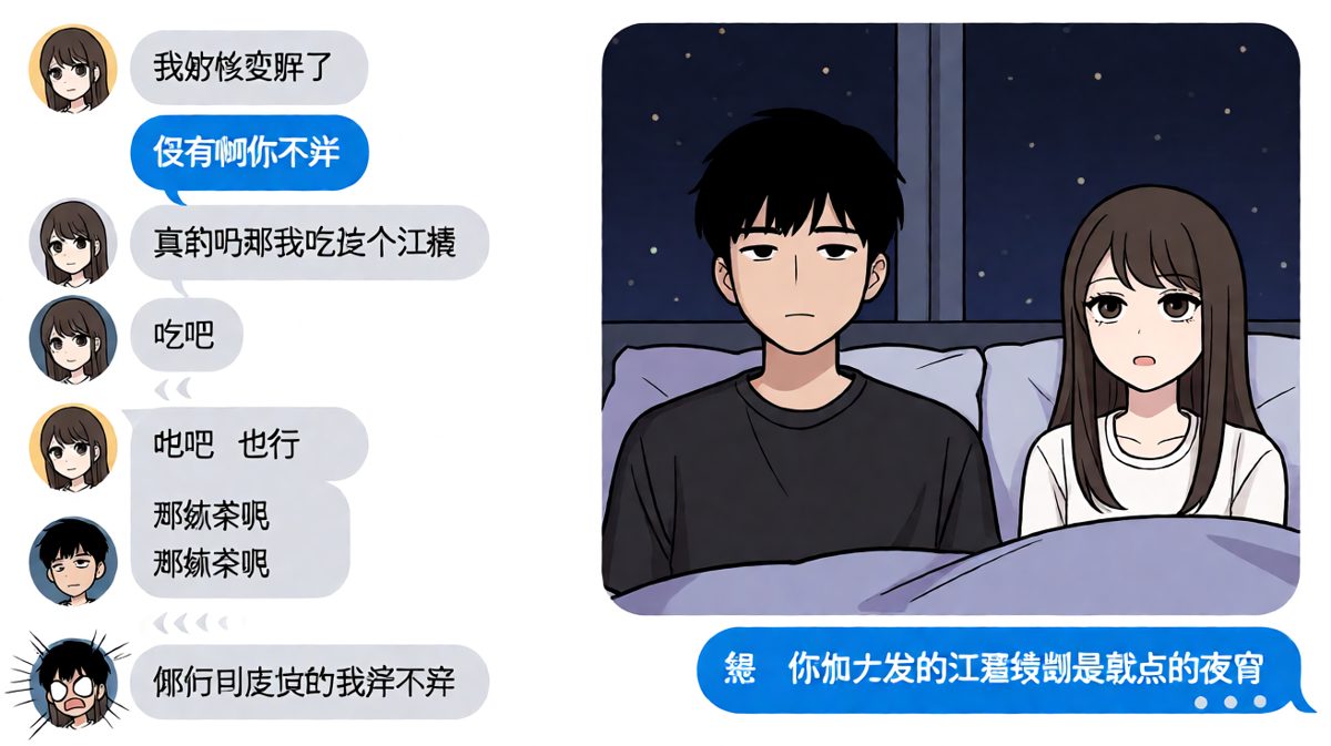 男生说'不胖'却被发现偷吃夜宵的反差暴击