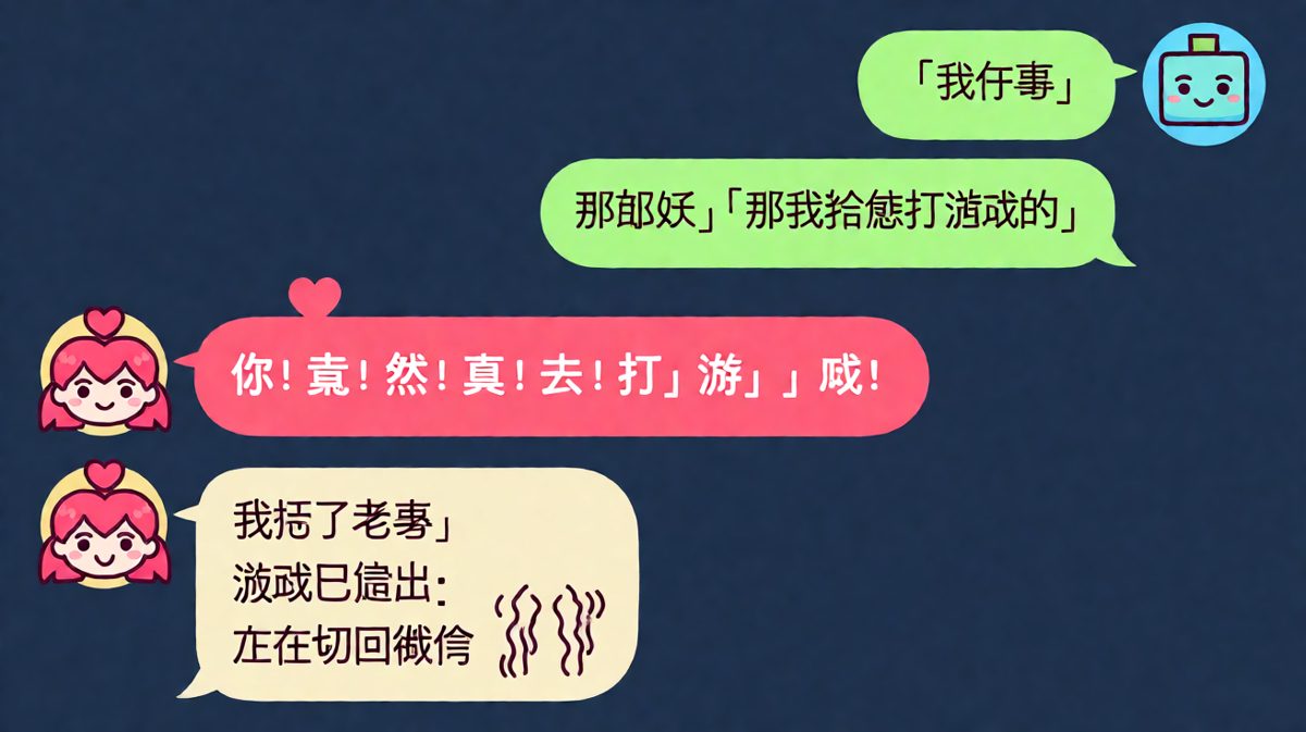 「我没事」翻译过来其实是「你有病吧居然真去打游戏的」