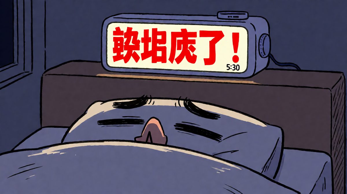 凌晨五点，闹钟无情地宣告新一天的到来。