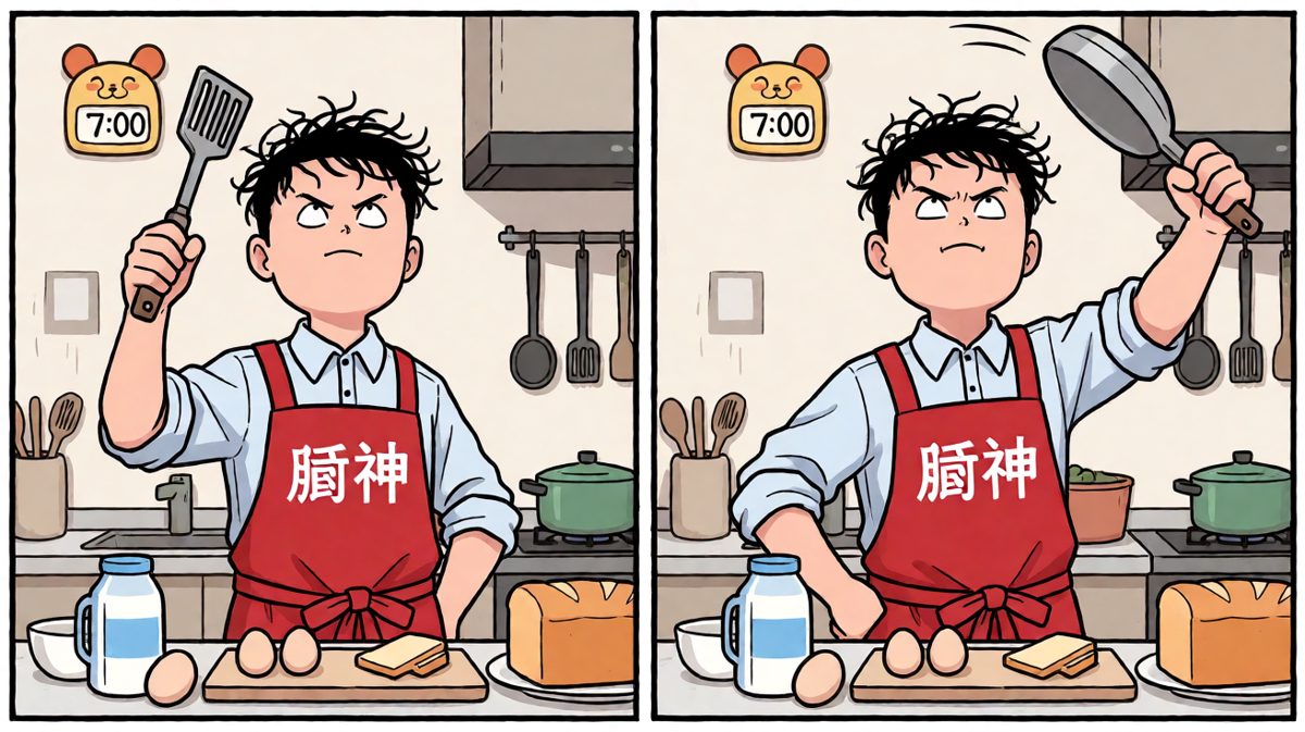 主角信心满满，准备大展厨艺做顿丰盛早餐