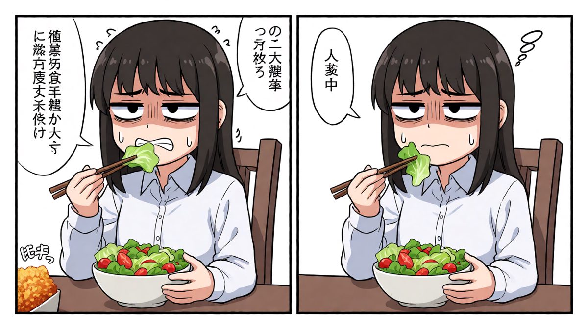 中午：沙拉太难吃了，炸鸡在召唤我