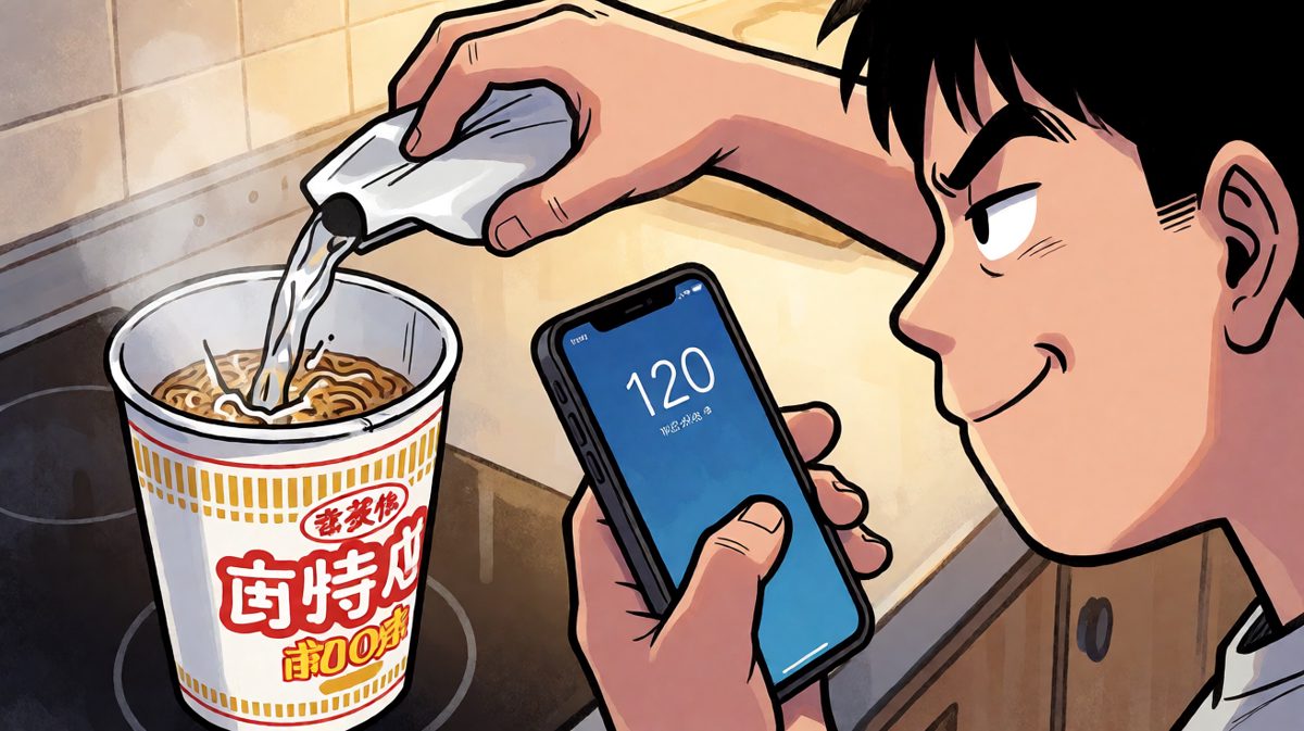 水开了！盖上盖子，静待三分钟。