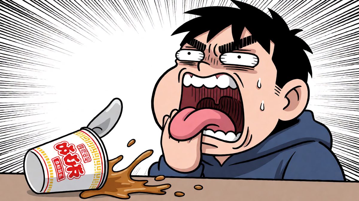 啊啊啊太烫了！泡面也随之阵亡……