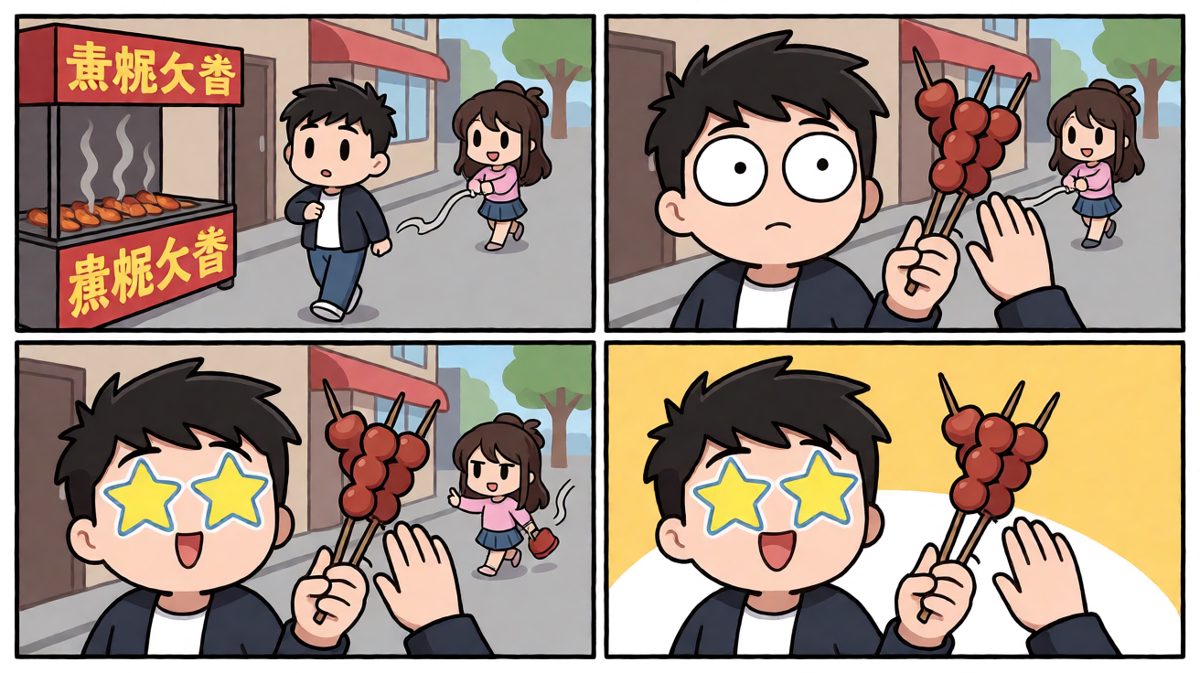 路过烧烤摊：闻一下应该没事吧？