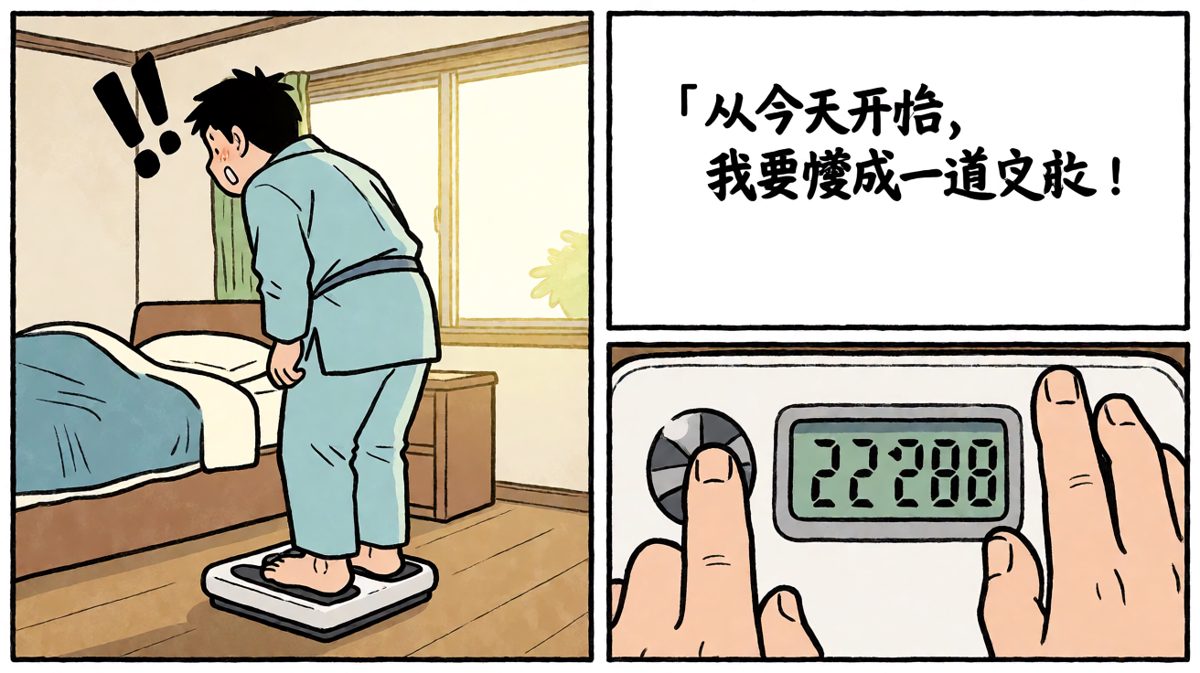 信誓旦旦立下减肥flag，发誓要做一道闪电。