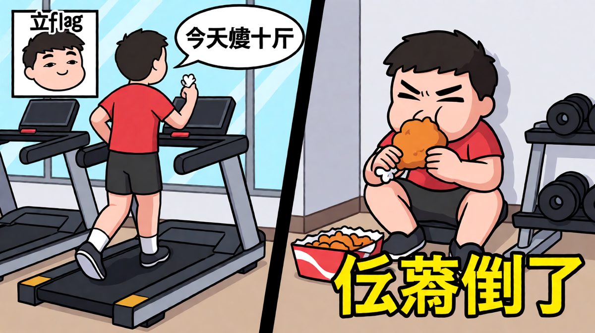 健身房最大运动量：走到炸鸡区