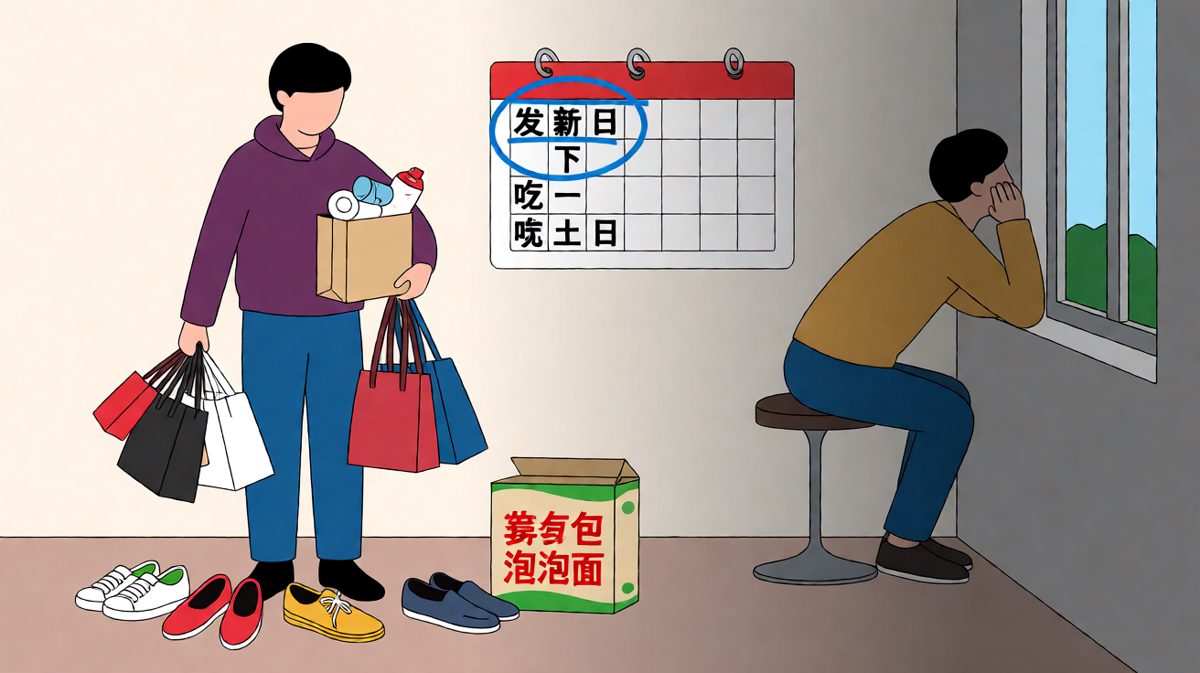 工资就像大姨妈，一个月来一次，一周就没了