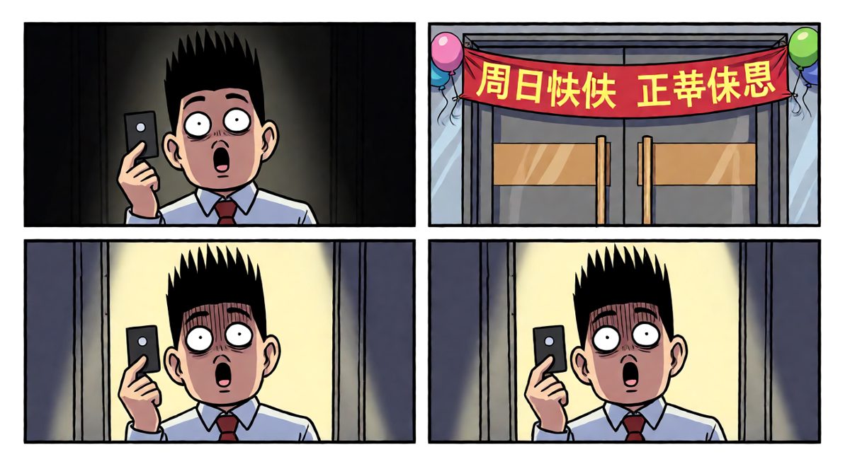 到达公司发现是周日