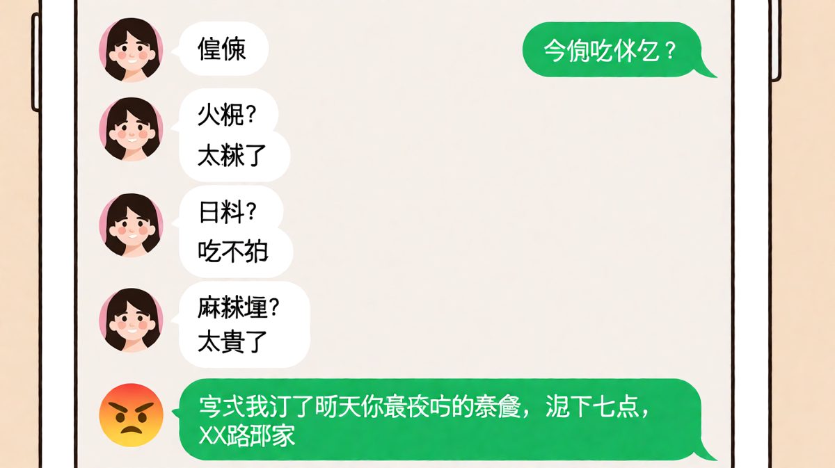 随便选了一个小时，结果男生早就偷偷安排好了