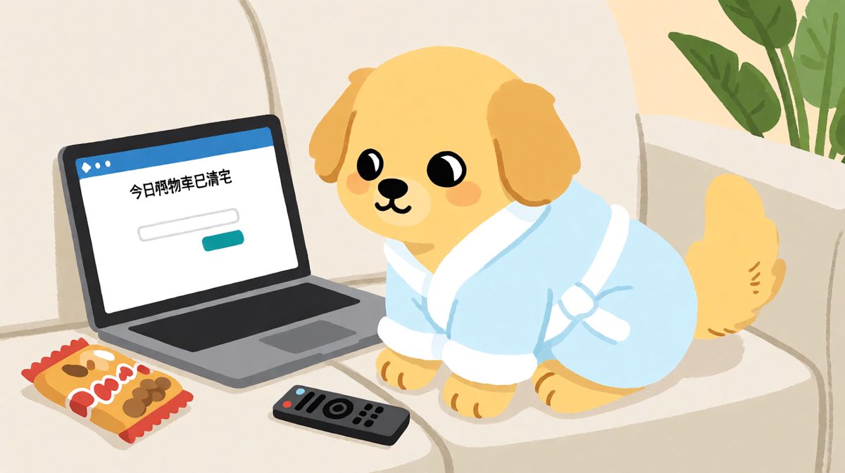 《网购达人金毛》——狗生格言：下单就完事了