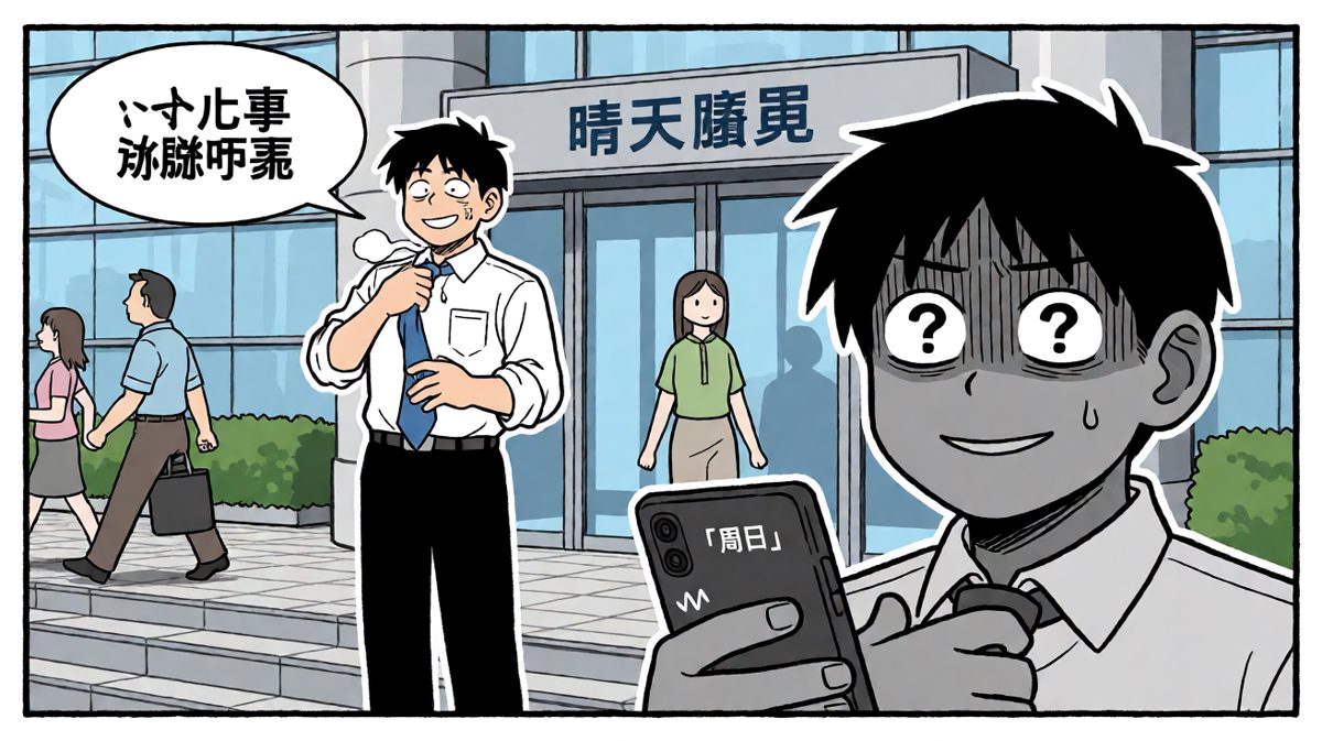 冲到了公司才发现——今天是周日！