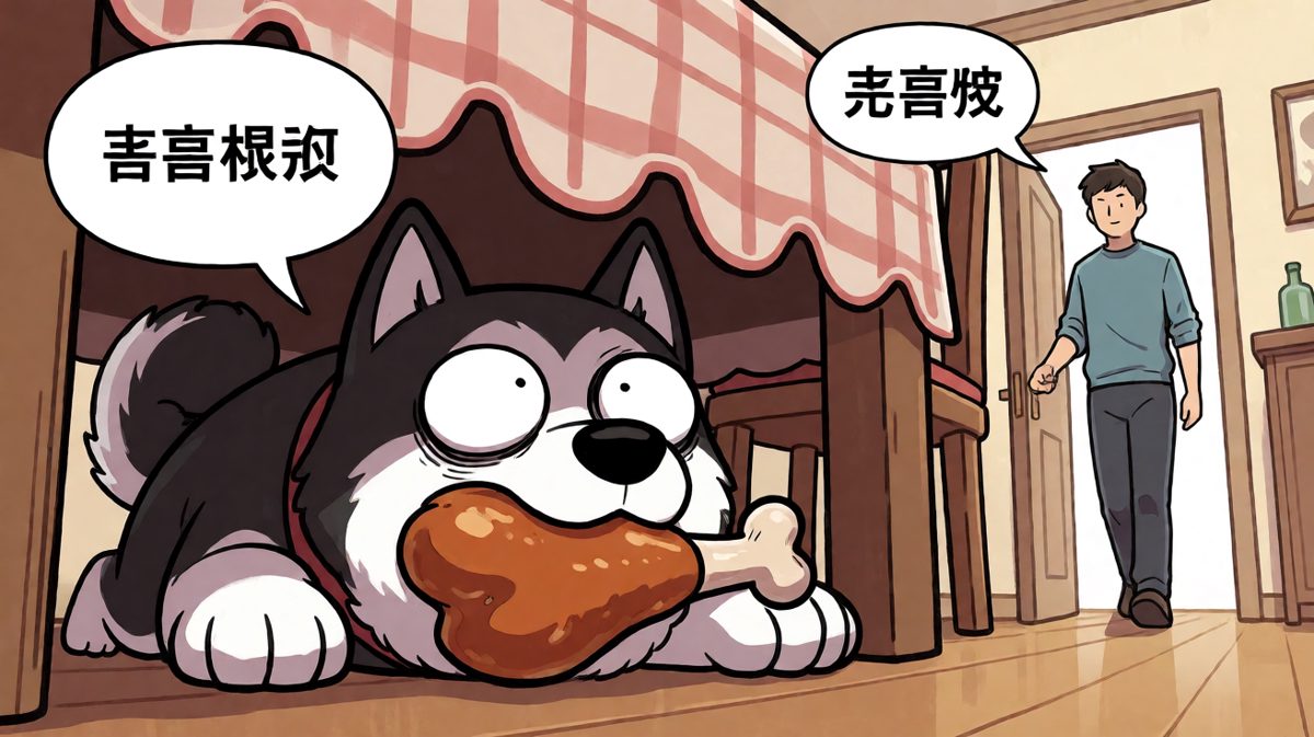哈士奇：这鸡它自己跳进我嘴里的，跟我没关系！