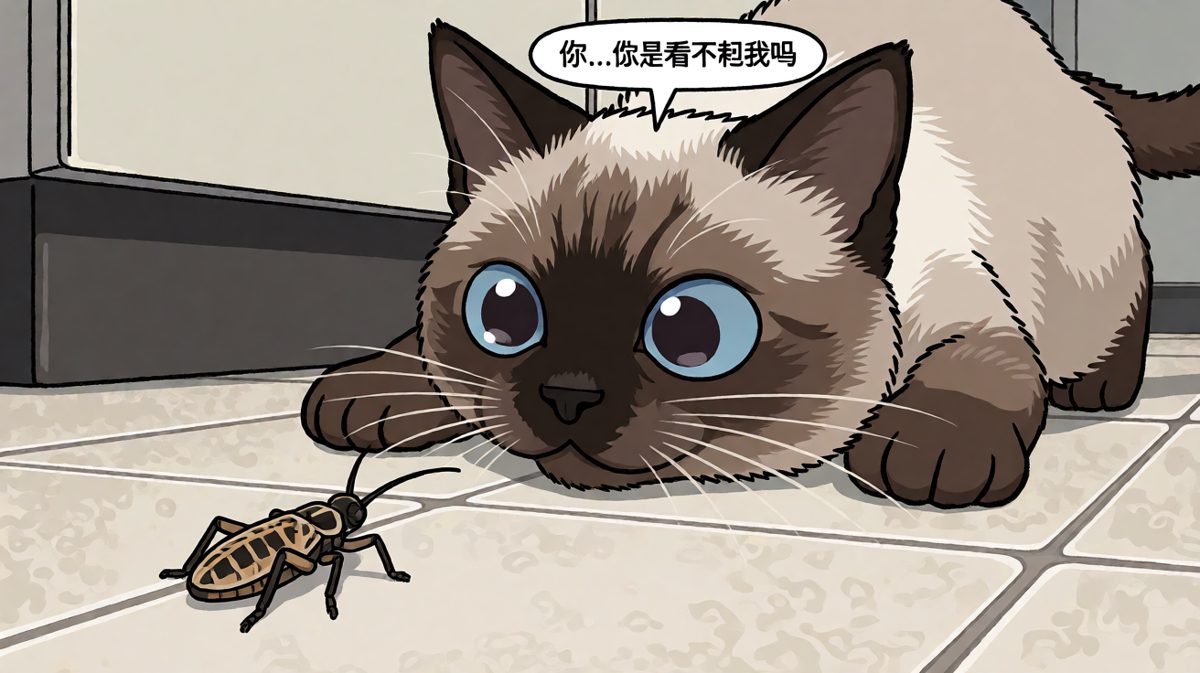 猫咪捕猎失败后的尊严崩塌