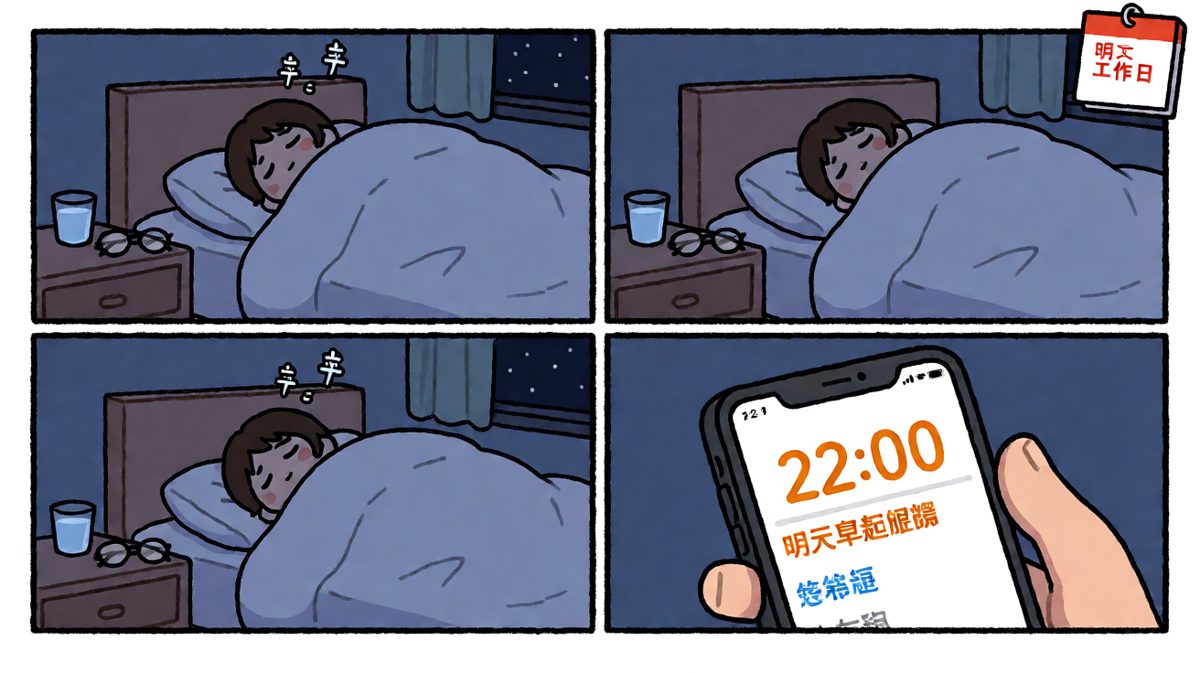 睡前认真设好闹钟，立志明天做职场精英。