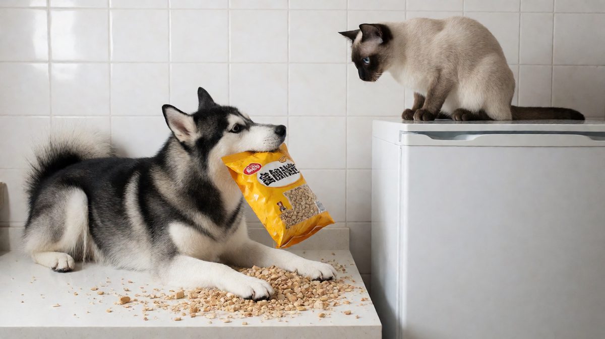 猫：这届二哈带不动，还是冰箱顶比较安全