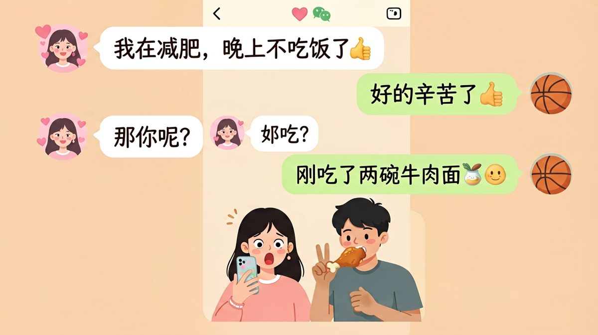 「我在减肥」vs「刚吃了两碗面」，爱情里的双标当场现形