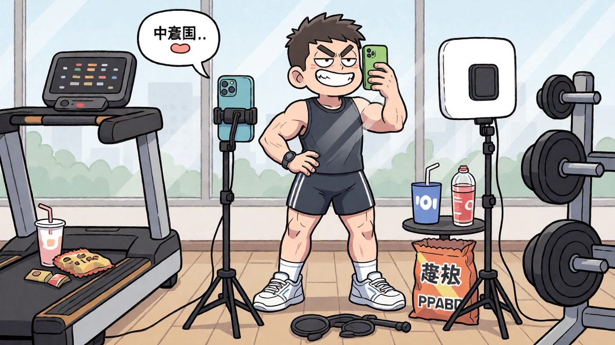 办卡第一天：拍照五分钟，运动零秒，朋友圈先运动了。