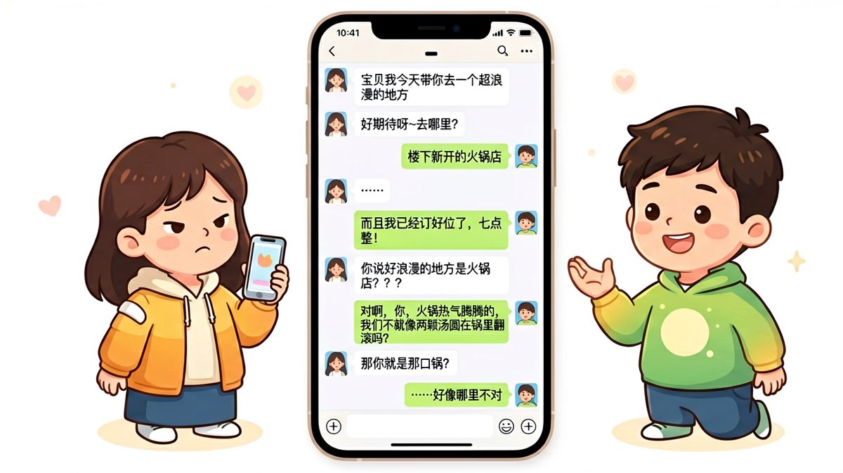 直男理解的浪漫让火锅变成锅（字面意思）