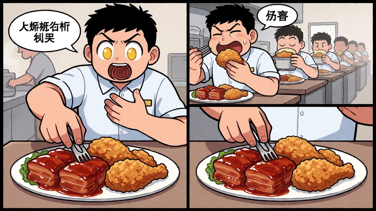 中午：美食当前，flag开始动摇