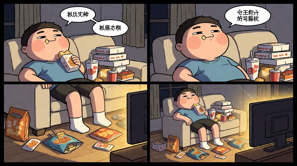 晚上：破罐破摔，放飞自我