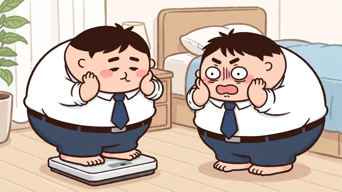 早上称体重，数字让主角心态崩了。