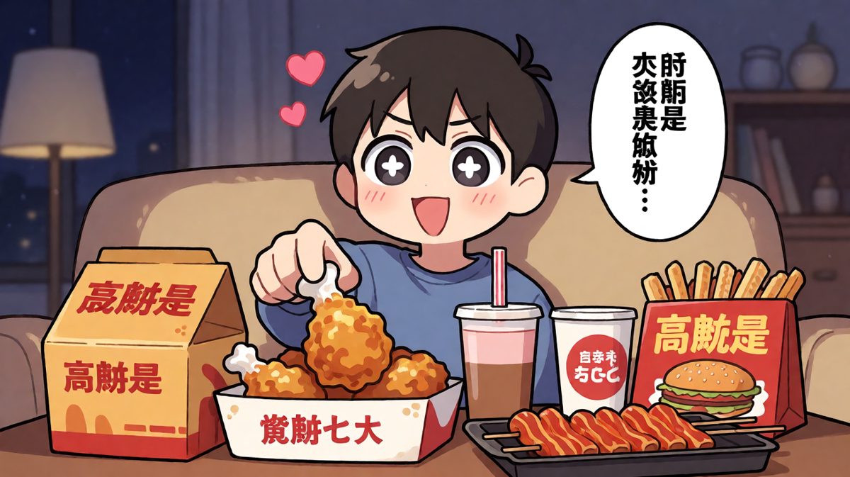 夜晚美食当前，意志力彻底瓦解。