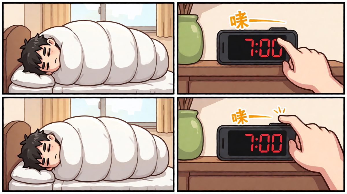 闹钟响了？再睡五分钟就好……