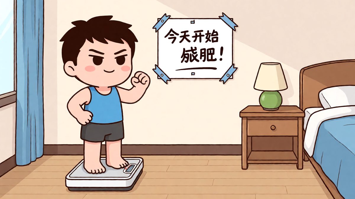 第一天：雄心勃勃立下减肥誓言